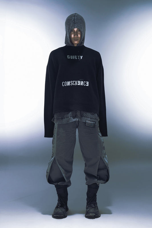 Crochet Knit Washed Zip Hoodie