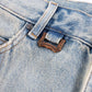 Cross Leather Patch Baggy Denim Pants