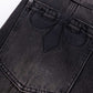 Cross Leather Patch Baggy Denim Pants