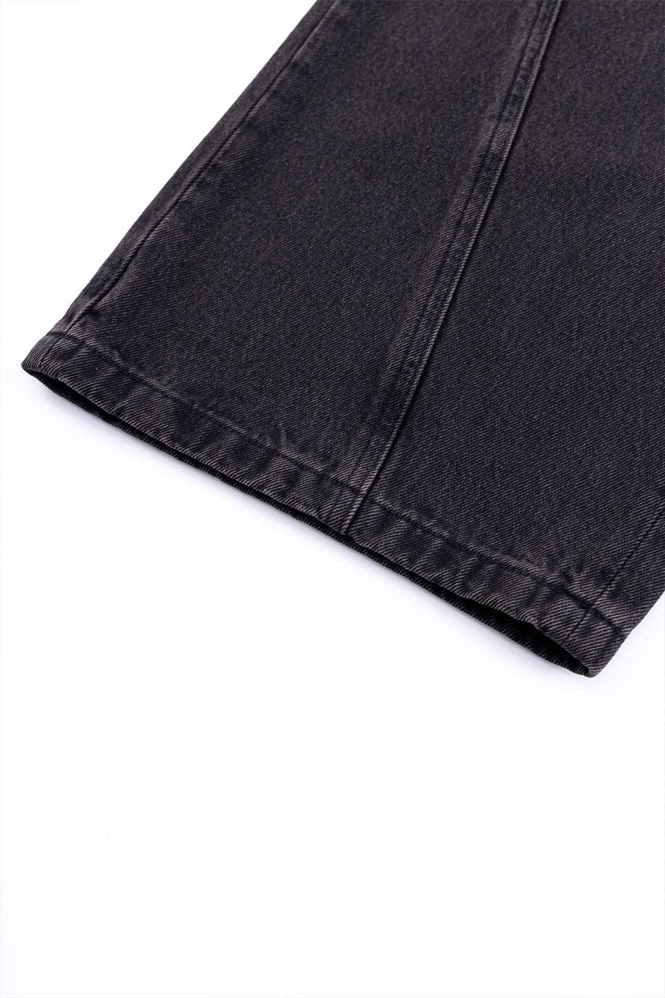 Cross Leather Patch Baggy Denim Pants