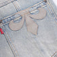 Cross Leather Patch Baggy Denim Pants