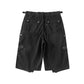 Cross Leather Patch Baggy Shorts