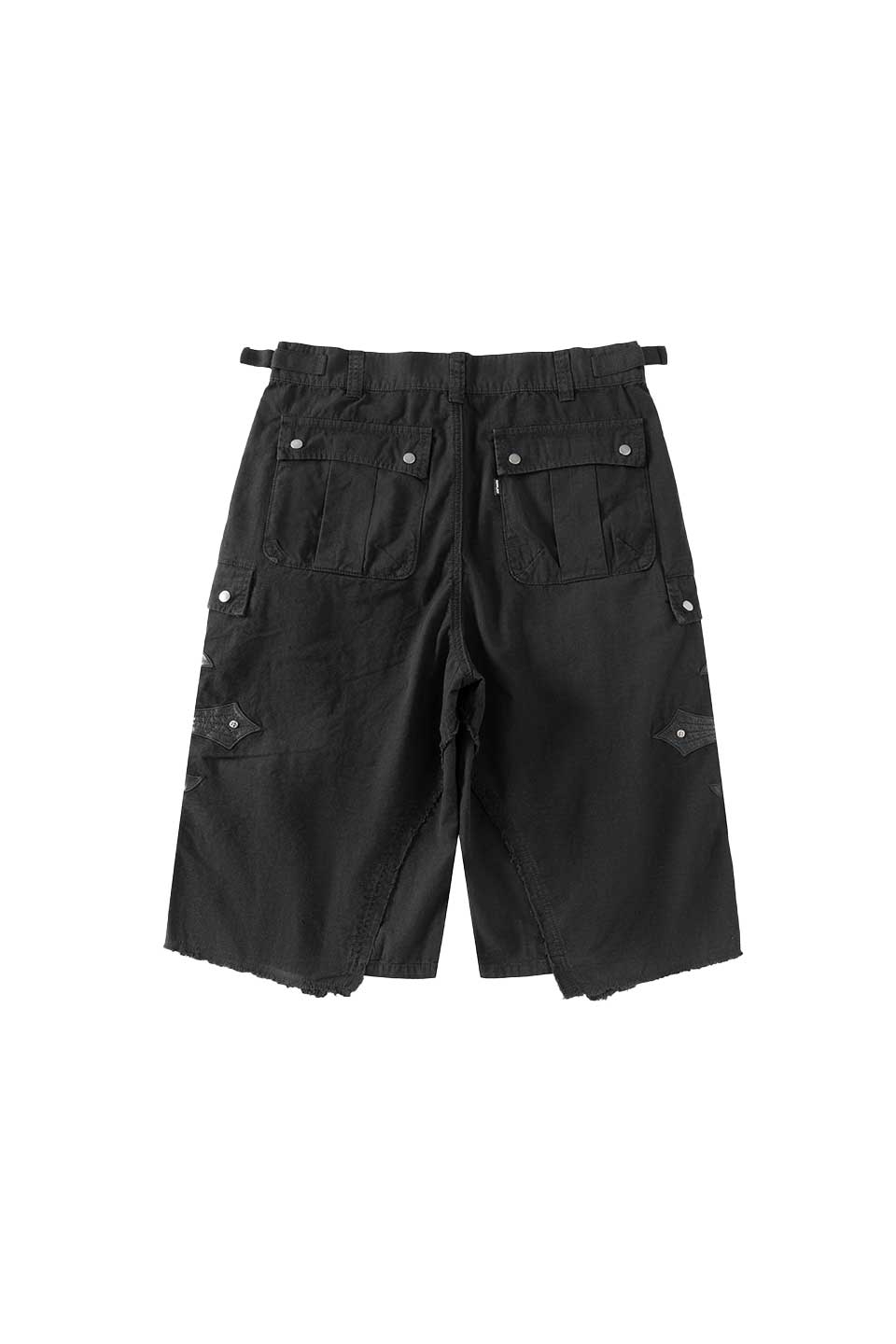 Cross Leather Patch Baggy Shorts