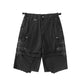 Cross Leather Patch Baggy Shorts