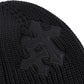 Cross Leather Patch Balaclava Beanie