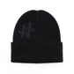 Cross Leather Patch Balaclava Beanie