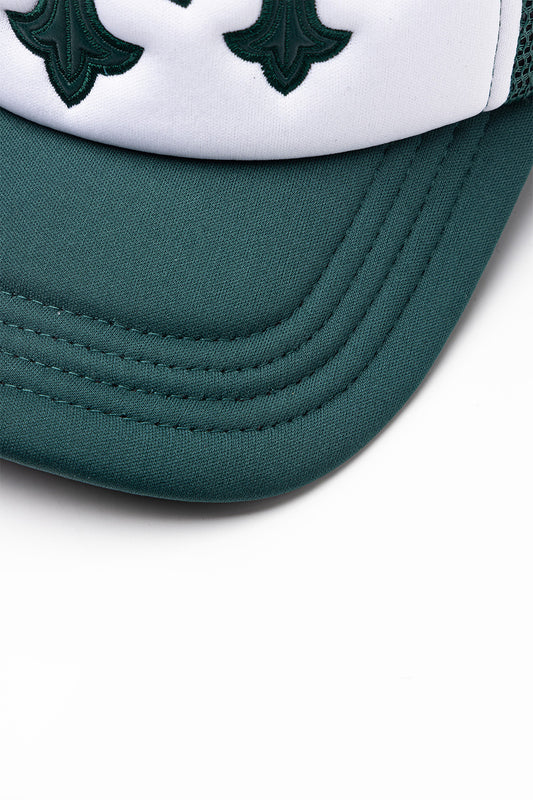 Cross Leather Patch Mesh Cap