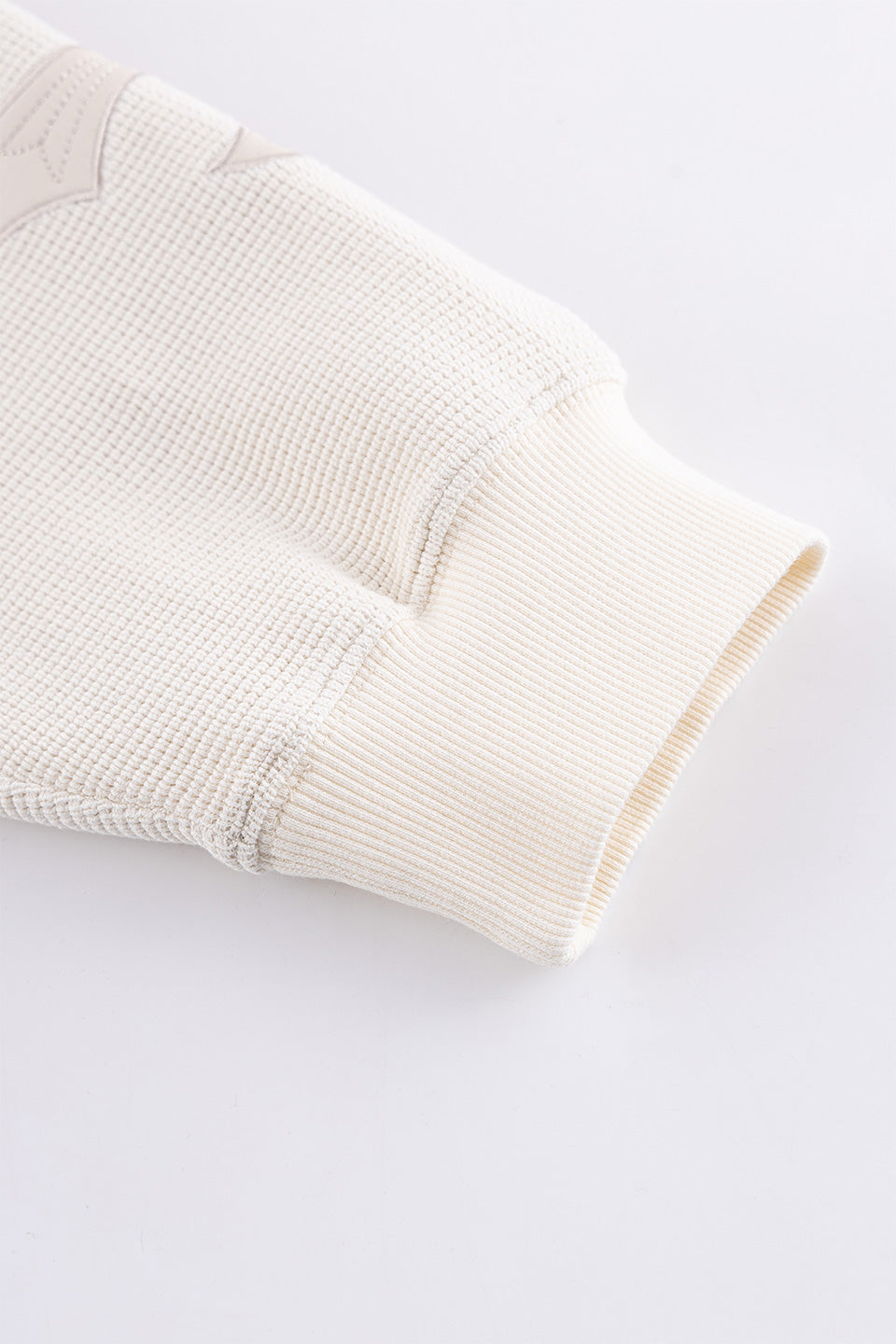 Cross Leather Patch Thermal Zip Hoodie