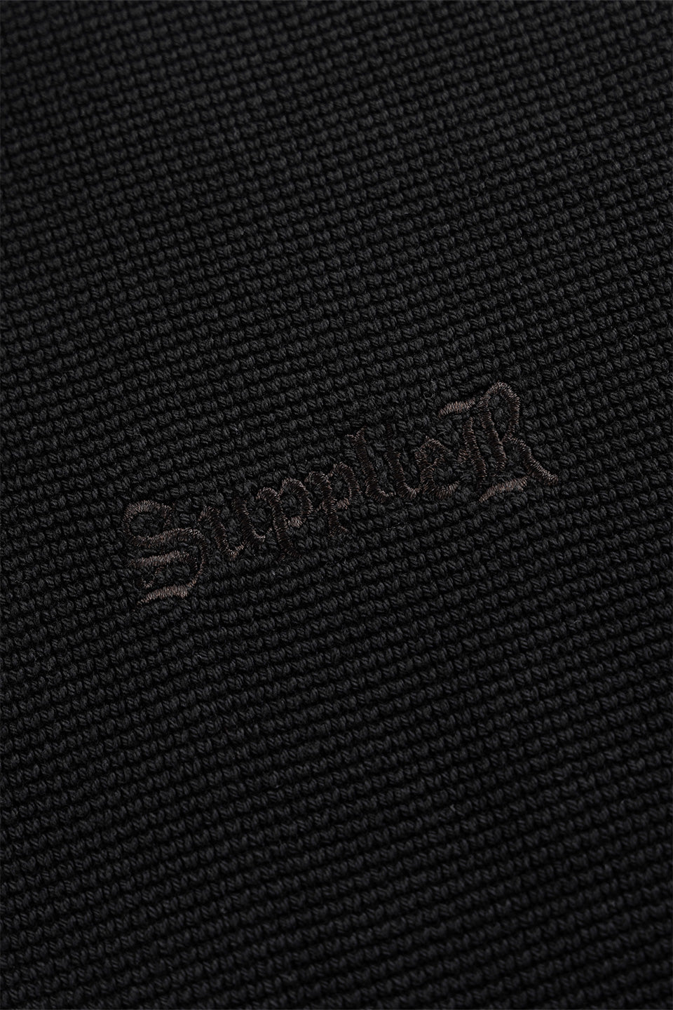 Cross Leather Patch Thermal Zip Hoodie