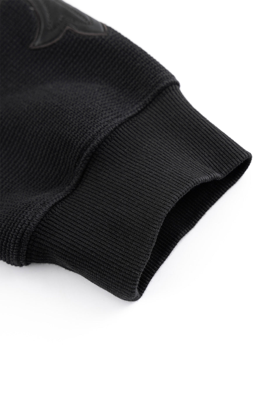 Cross Leather Patch Thermal Zip Hoodie