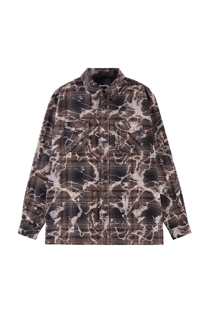 Cross Rhinestone Check Shirts