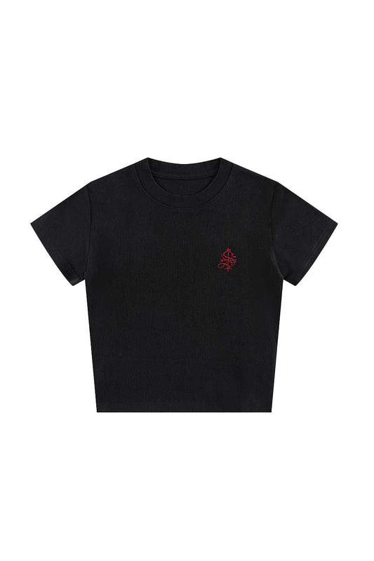 Cross Rhinestone Cropped Tee