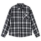 Cross Rhinestone Flannel Check Shirt