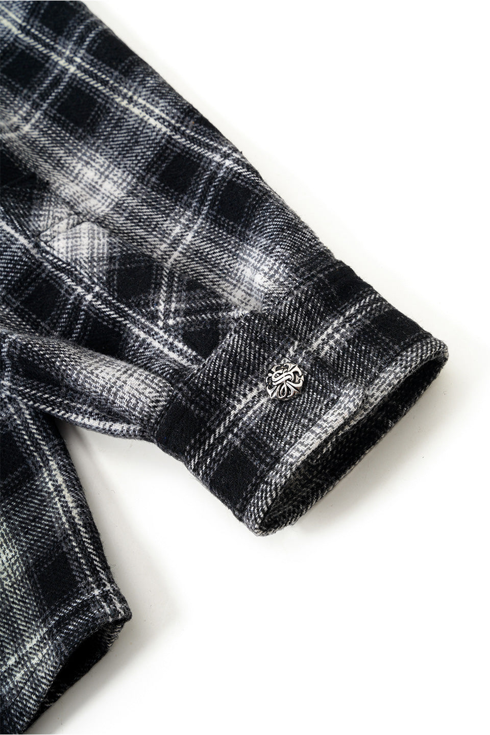 Cross Rhinestone Flannel Check Shirt