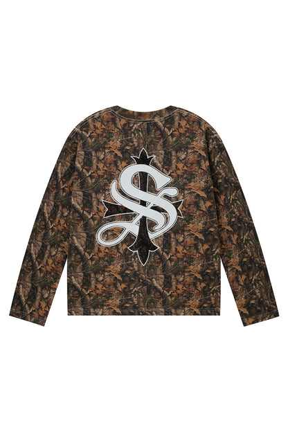 Cross Rhinestone Long Sleeve Tee