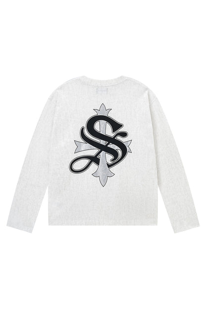 Cross Rhinestone Long Sleeve Tee
