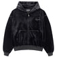 【一部予約商品】Cross Rhinestone Velour Zip Hoodie【10月中旬お届け】