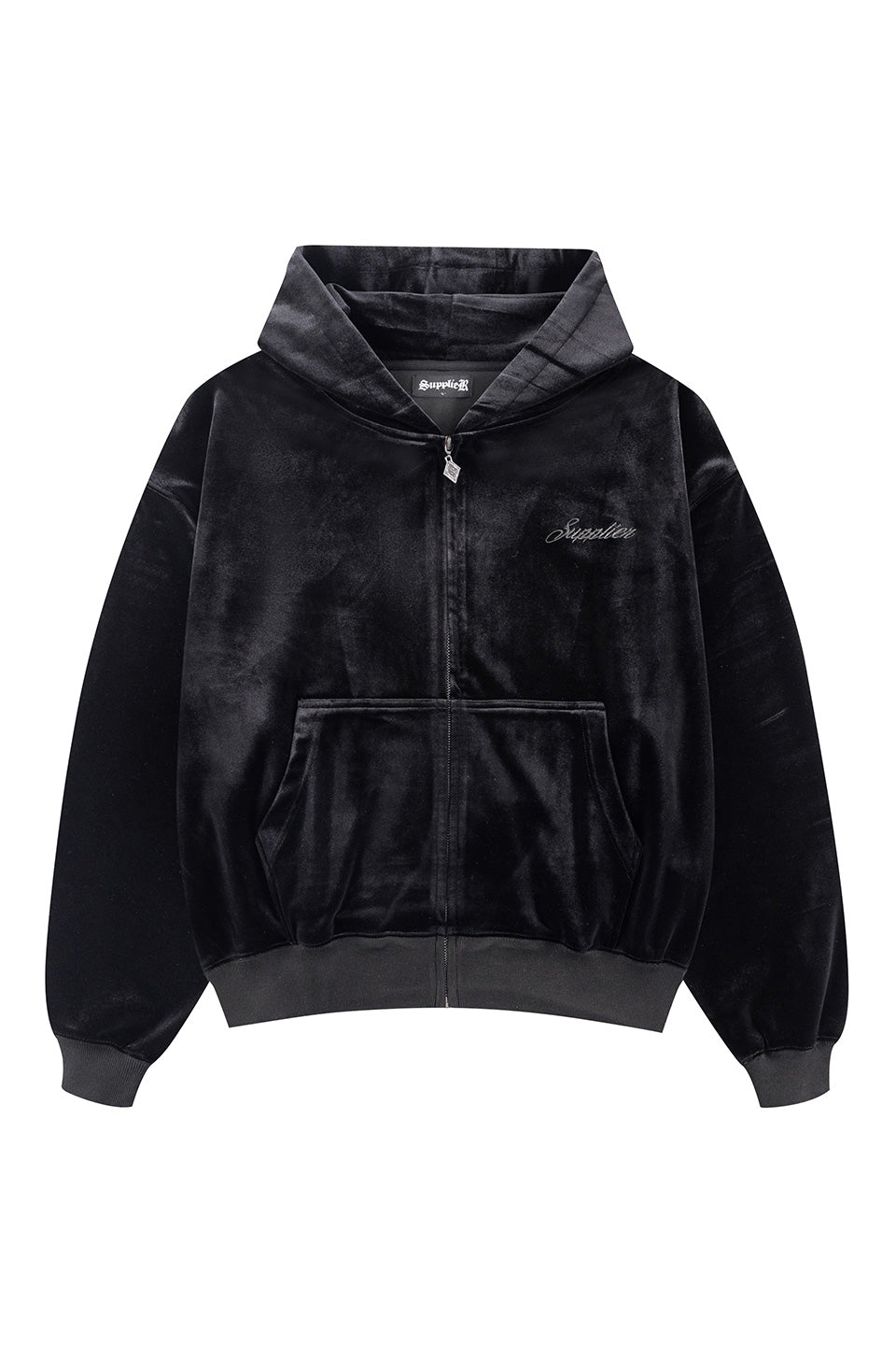 【一部予約商品】Cross Rhinestone Velour Zip Hoodie【10月中旬お届け】