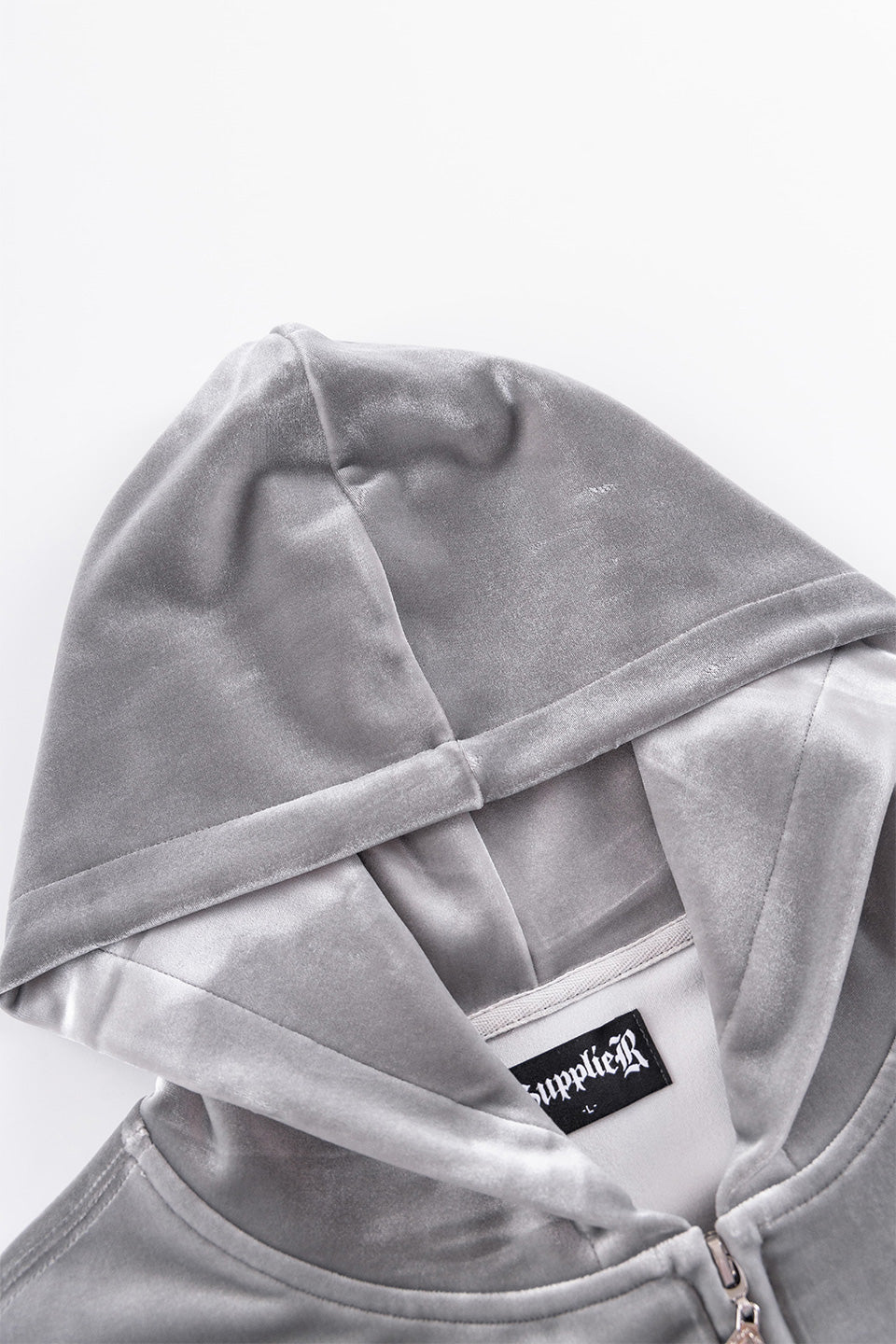 【一部予約商品】Cross Rhinestone Velour Zip Hoodie【10月中旬お届け】
