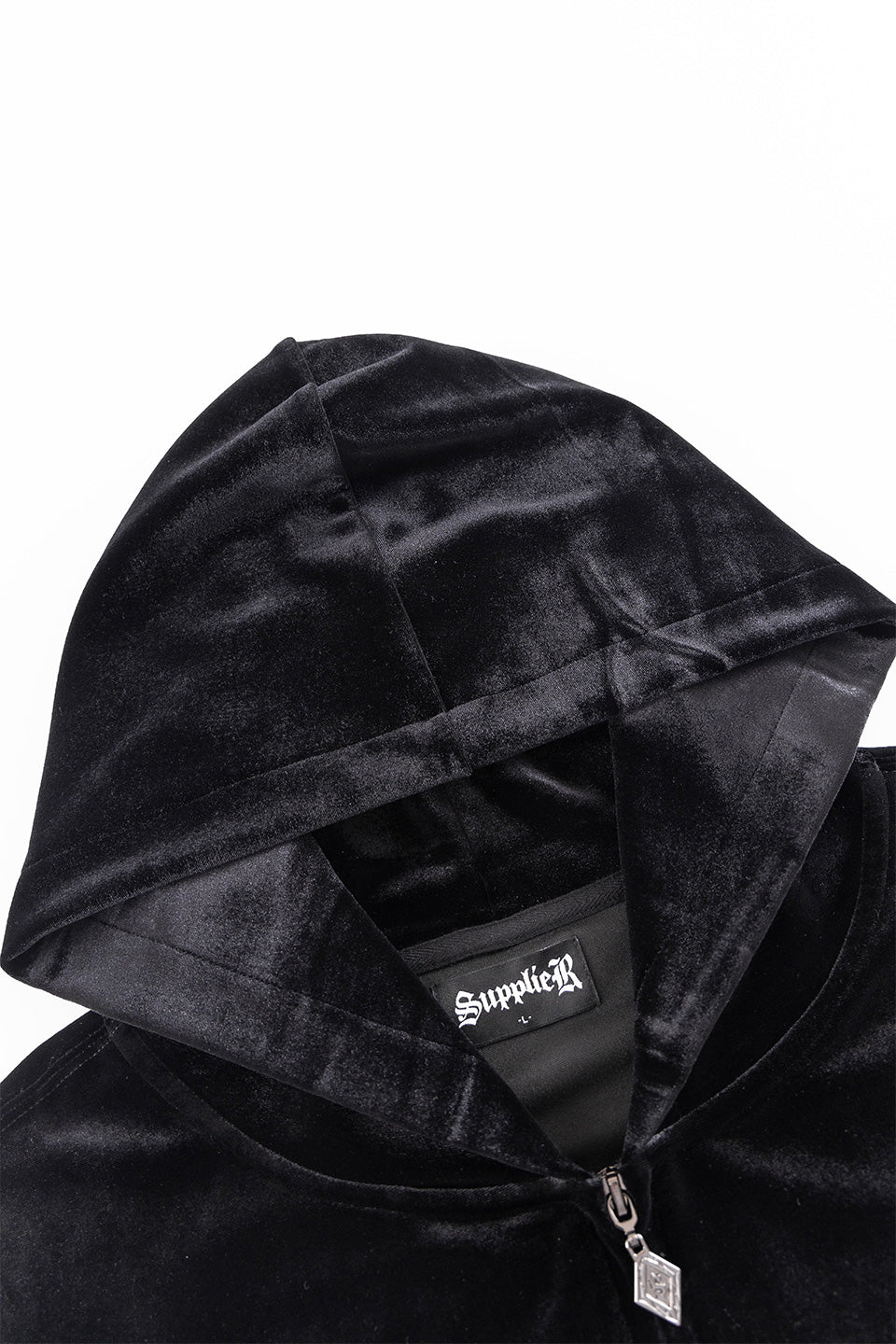 【一部予約商品】Cross Rhinestone Velour Zip Hoodie【10月中旬お届け】