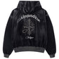 【一部予約商品】Cross Rhinestone Velour Zip Hoodie【10月中旬お届け】