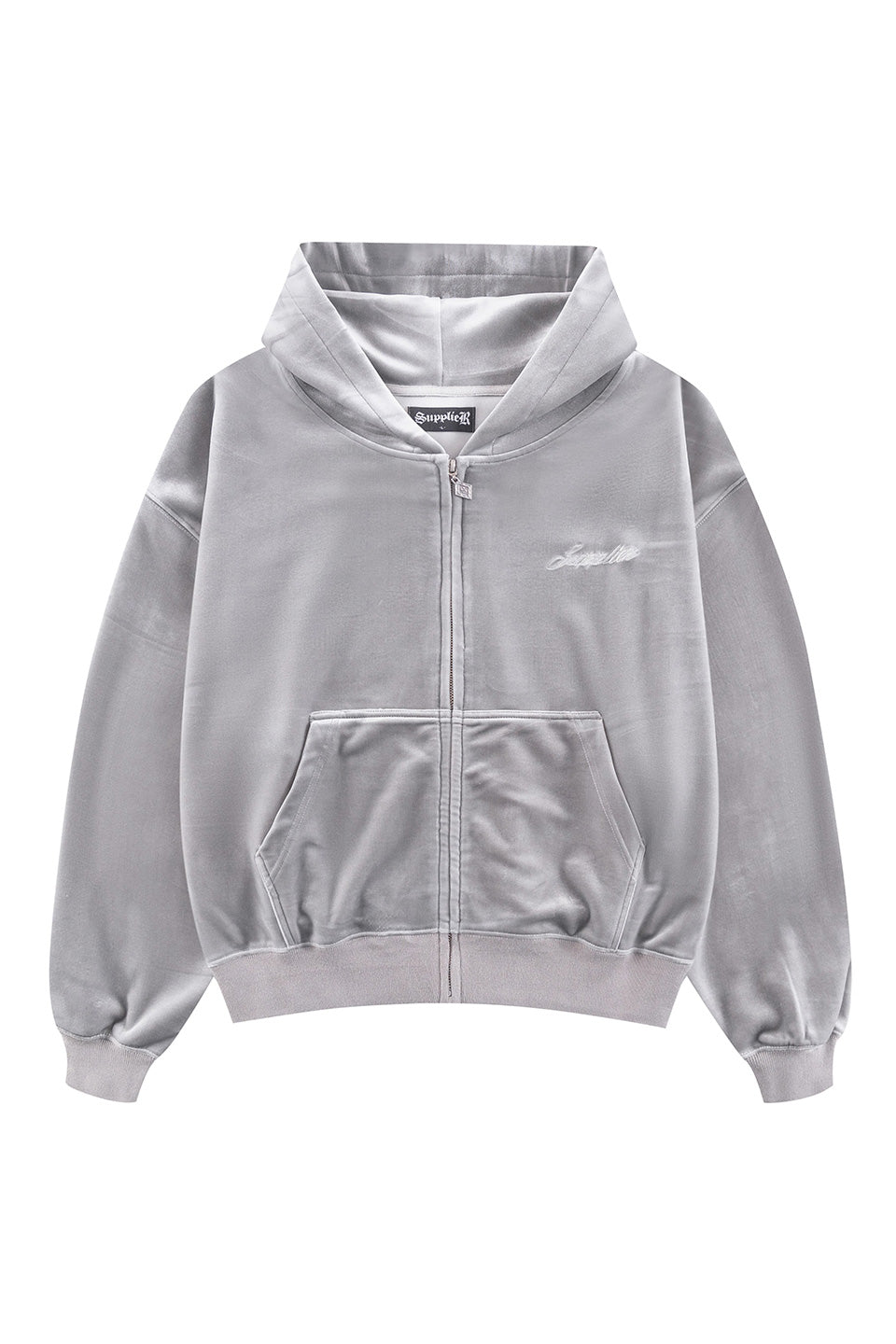 【一部予約商品】Cross Rhinestone Velour Zip Hoodie【10月中旬お届け】