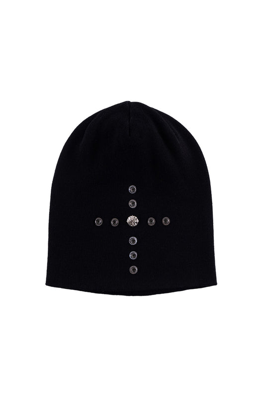Cross Studs Long Beanie