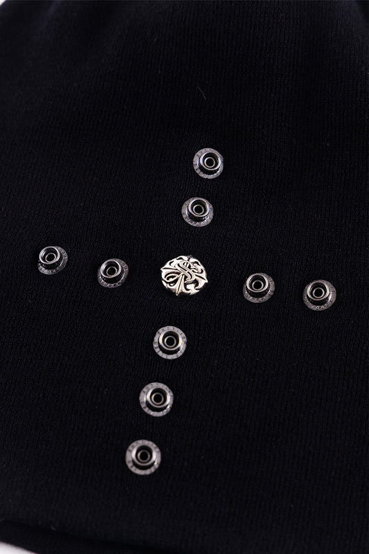 Cross Studs Long Beanie