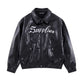 Cross Switching Faux Leather Blouson