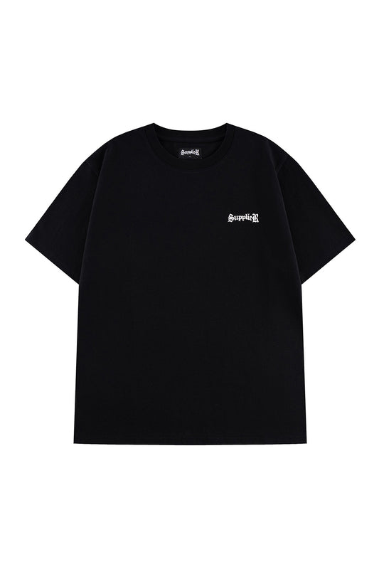 Cross Tee Black & Crystal (Slim Silhouette)
