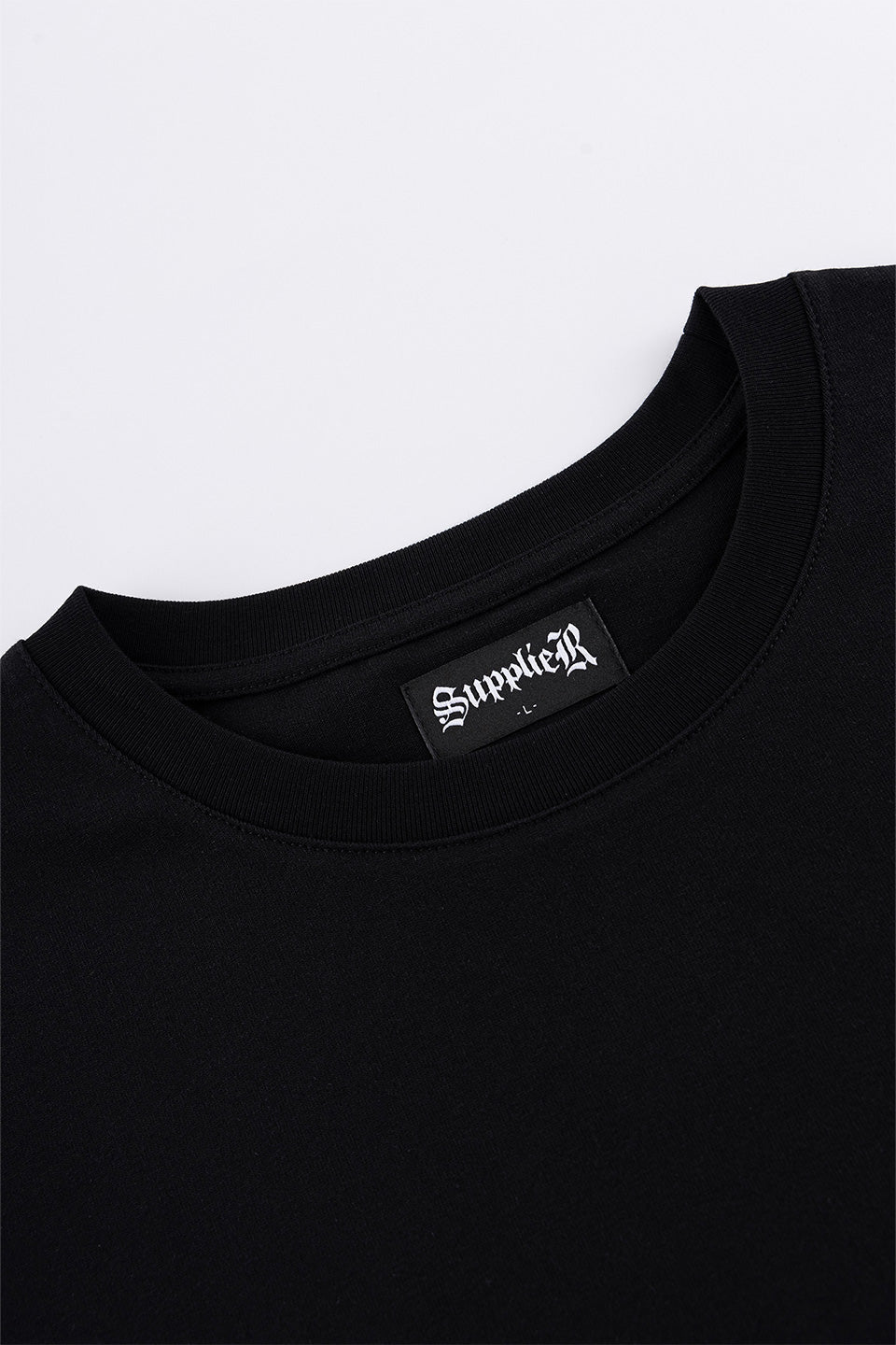Cross Tee Black & Crystal (Slim Silhouette)