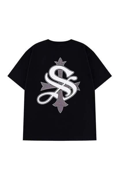 Cross Tee Black & Pink (Slim Silhouette)