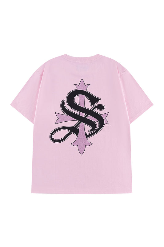 Cross Tee Pink & Black (Slim Silhouette)