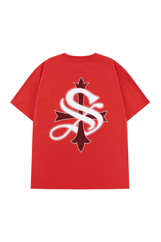 Cross Tee Red & Black (Slim Silhouette)