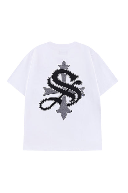 Cross Tee White & Black (Slim Silhouette)
