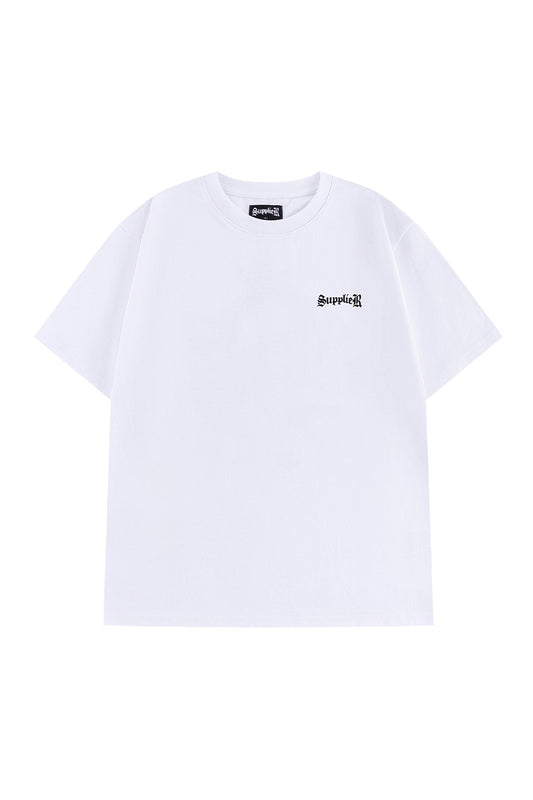 Cross Tee White & Black (Slim Silhouette)