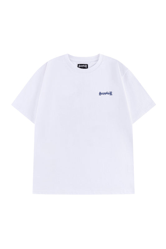 Cross Tee White & Blue (Slim Silhouette)