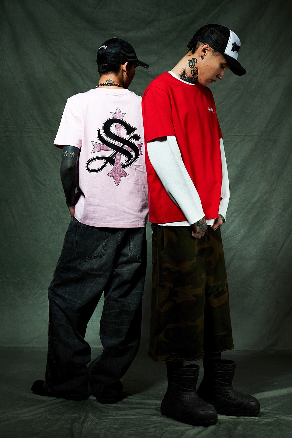 Cross Tee Red & Black (Slim Silhouette)