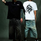 Cross Tee Black & Crystal (Slim Silhouette)