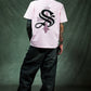 Cross Tee Pink & Black (Slim Silhouette)