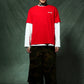 Cross Tee Red & Black (Slim Silhouette)