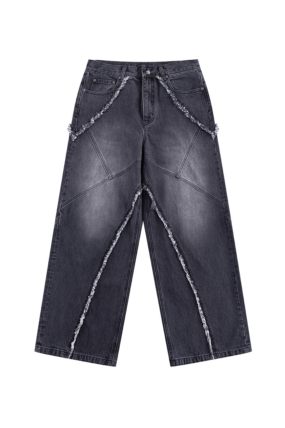 Curve Switching Baggy Denim Pants
