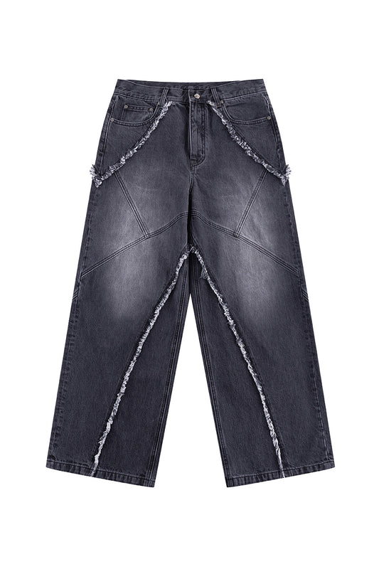 Curve Switching Baggy Denim Pants