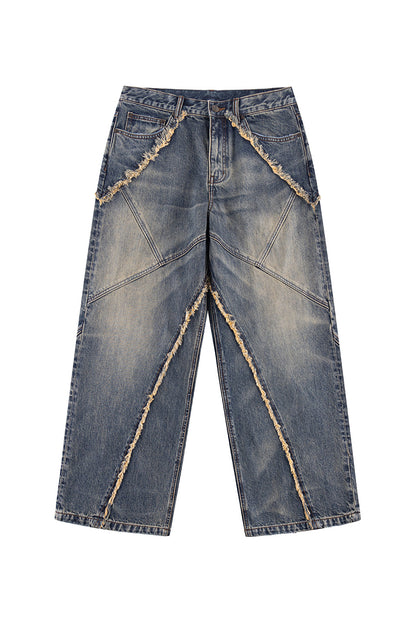 Curve Switching Baggy Denim Pants