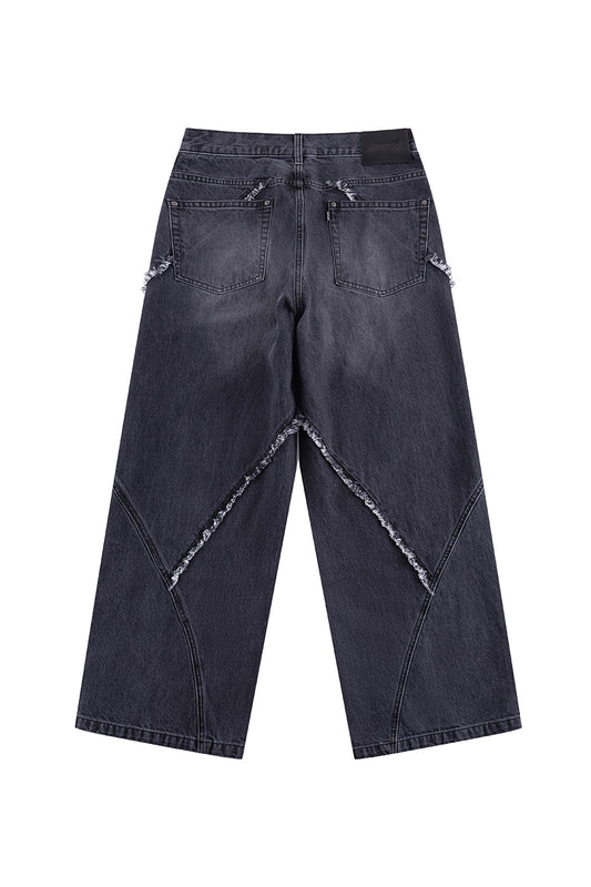 Curve Switching Baggy Denim Pants