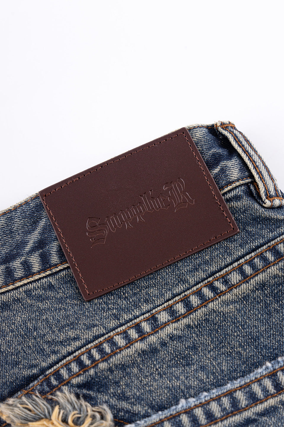 Curve Switching Baggy Denim Pants