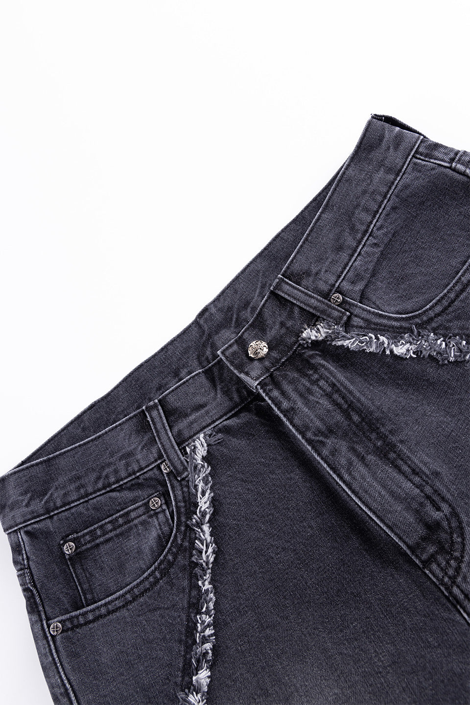 Curve Switching Baggy Denim Pants