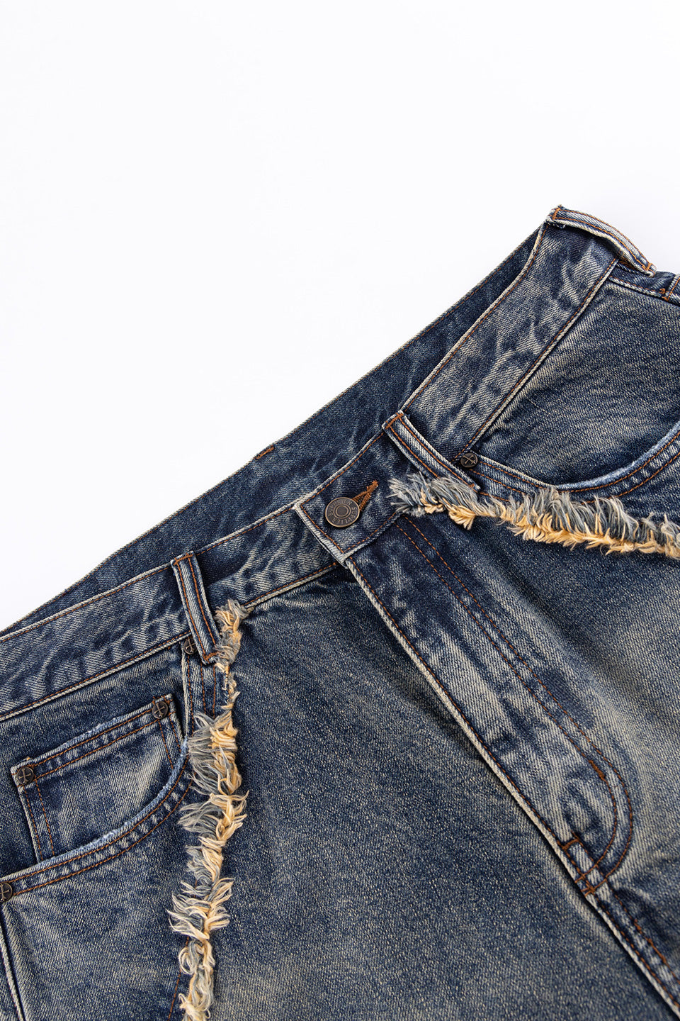 Curve Switching Baggy Denim Pants