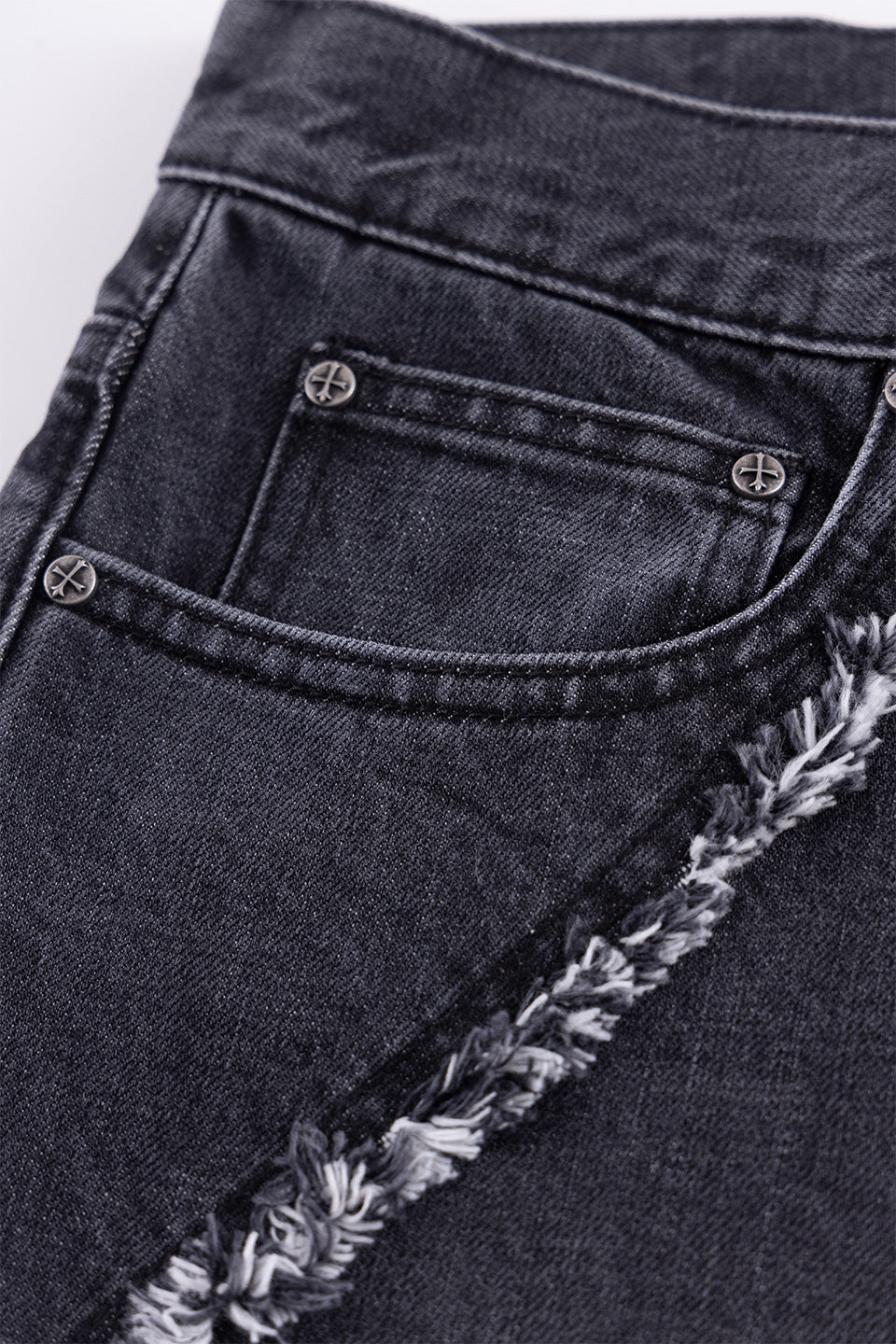 Curve Switching Baggy Denim Pants