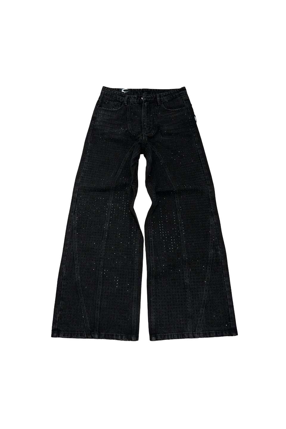 Cz Rhinestone Washed Jeans